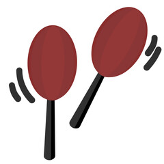 Red maracas icon, vector, cartoon illustration. Musical percussion elements that can be used for social media contents, presentations, podcast, voice over, orchestra, audio production needs