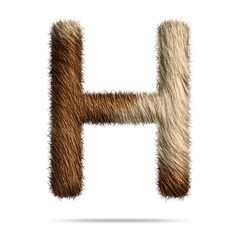 Alphabet letter h design with fur texture