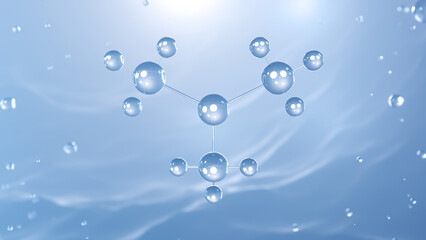 trimethylamine molecular structure, 3d model molecule, tertiary amine, structural chemical formula view from a microscope