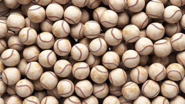 Baseballs are falling from above and fill the entire screen.