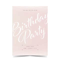 Invitation for birthday party, vector illustration