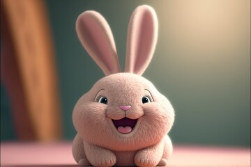 Fototapeta premium Happy bunny rabbits celebrated. Generative AI