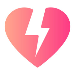 broken heart gradient icon