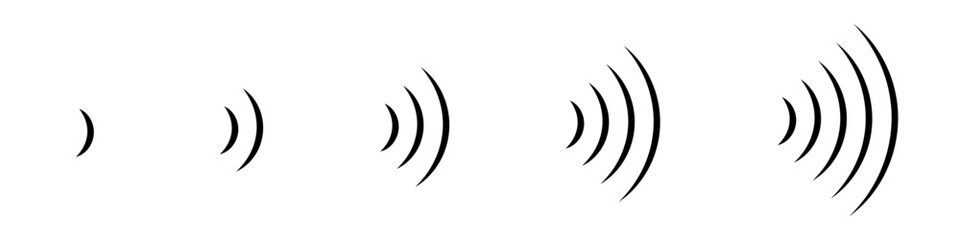 Sound wave icon design. Wi Fi connection on white background.Radio wave radiation. Signal wave icon design. Vector illustration. Vector Graphic. EPS 10