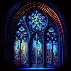 stained glass window in church - Created with Generative AI Technology
