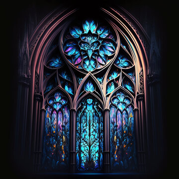 stained glass window in church - Created with Generative AI Technology