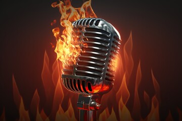 microphone on fire IA