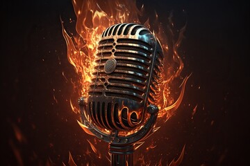 microphone on fire IA