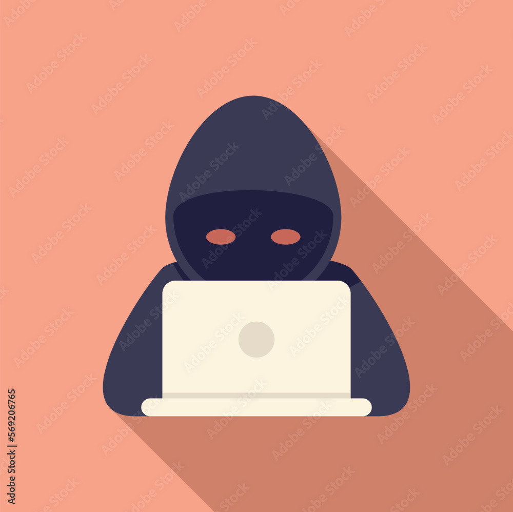 Poster hacker report icon flat vector. virus error. security alert