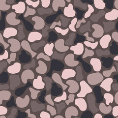 Abstract geometrical seamless pattern,  monochromatic brown color. Neutral tones background. Hand drawn, vector