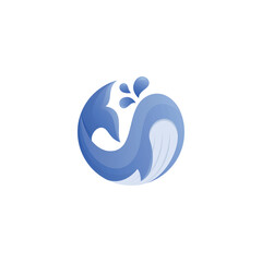 Obraz premium Vector Logo Illustration Whale Gradient Colorful Style