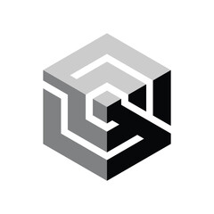 Multi-hexagon forming letter S and G 