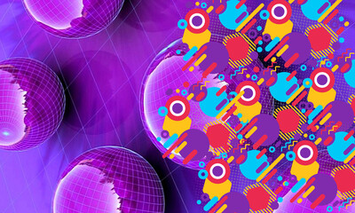 Polygonal geometric background with wavy shapes with generative AI