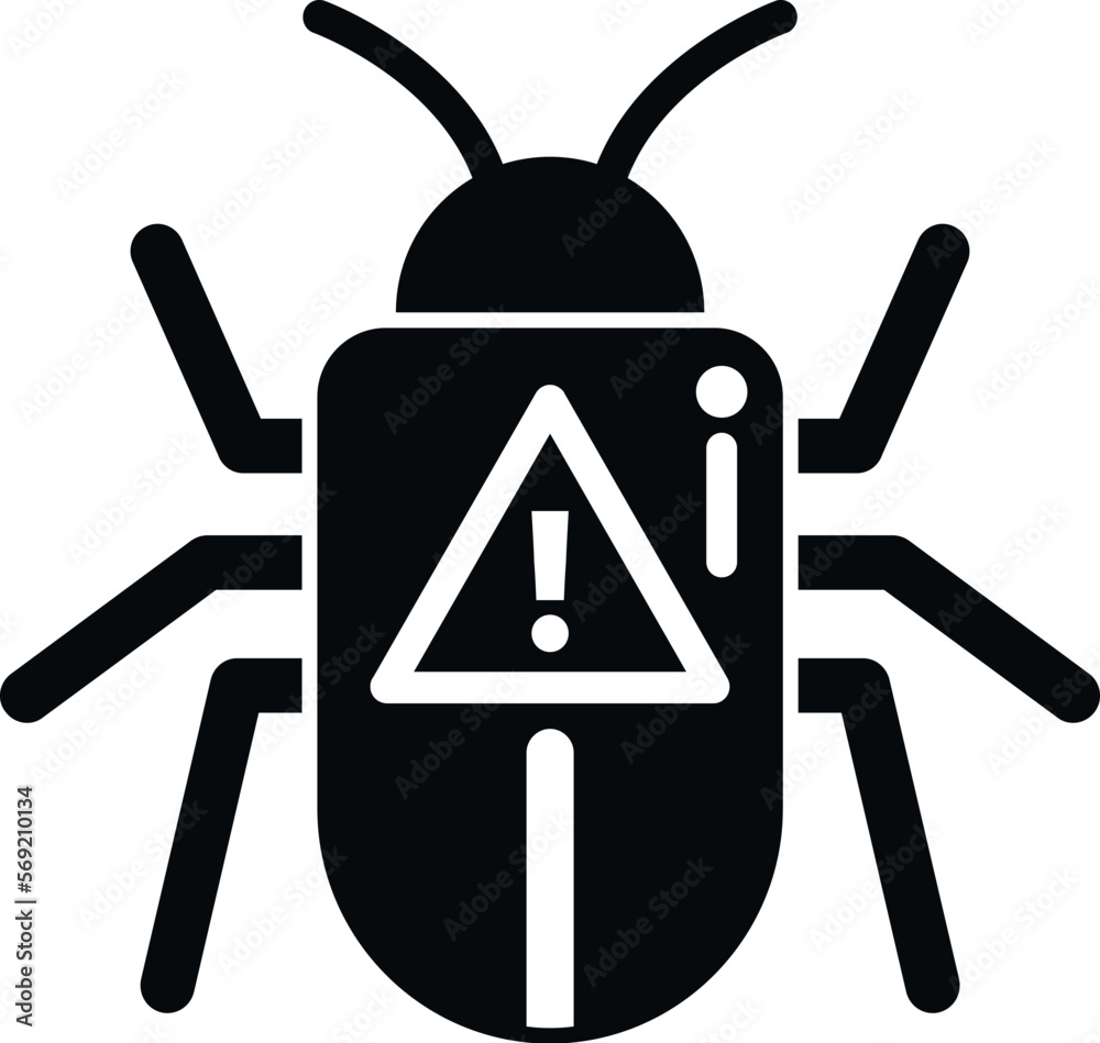 Poster online bug icon simple vector. virus error. file data