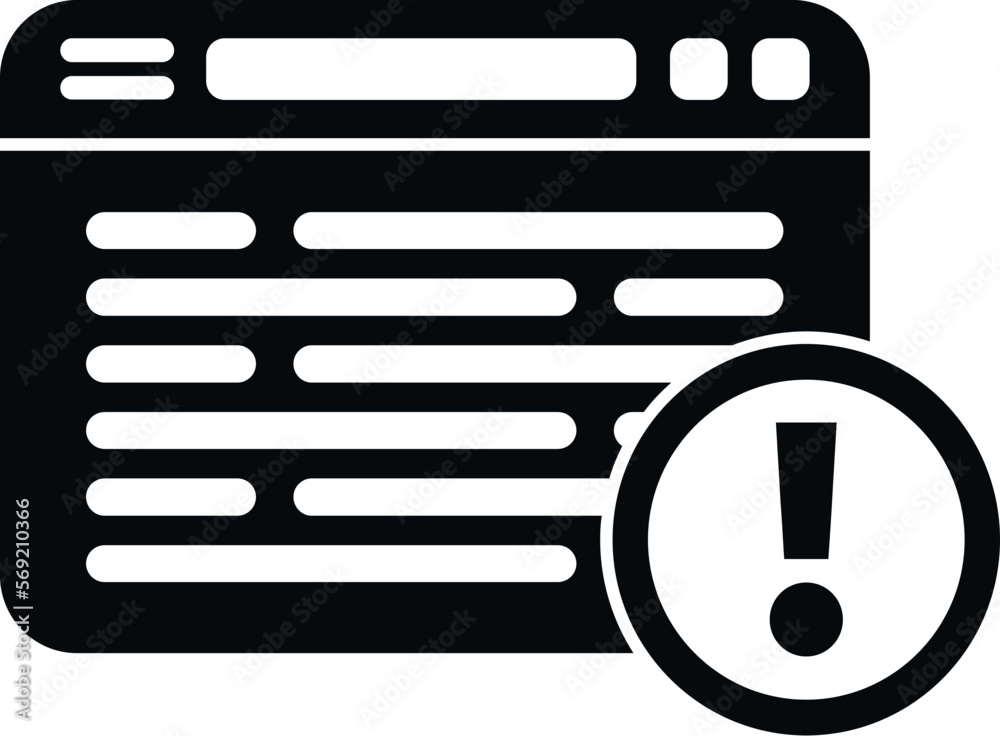 Poster online fraud icon simple vector. hacker error. file data