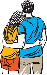 romantic couple in love st.valentin holiday man and woman vector illustration