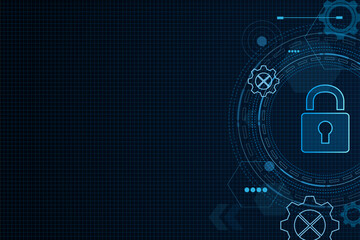 Obraz premium Cyber security technology concept , Shield With Keyhole icon with world map background , personal data , vector illustration.