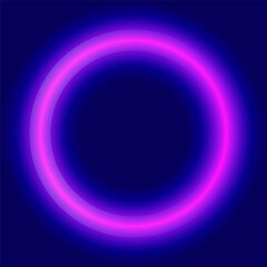 Abstract template, round glowing lines, pink flare on blue background, vector illustration.