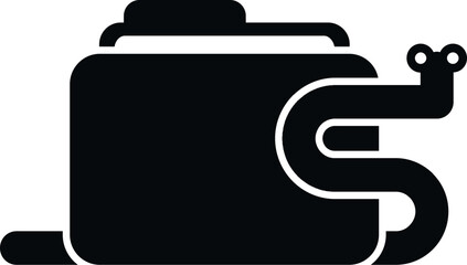 Folder worm icon simple vector. Error threat. Security data