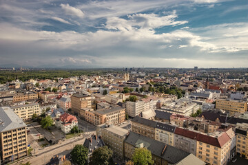 Fototapeta premium Aerial view from Ostrava Town Hall in Czechia