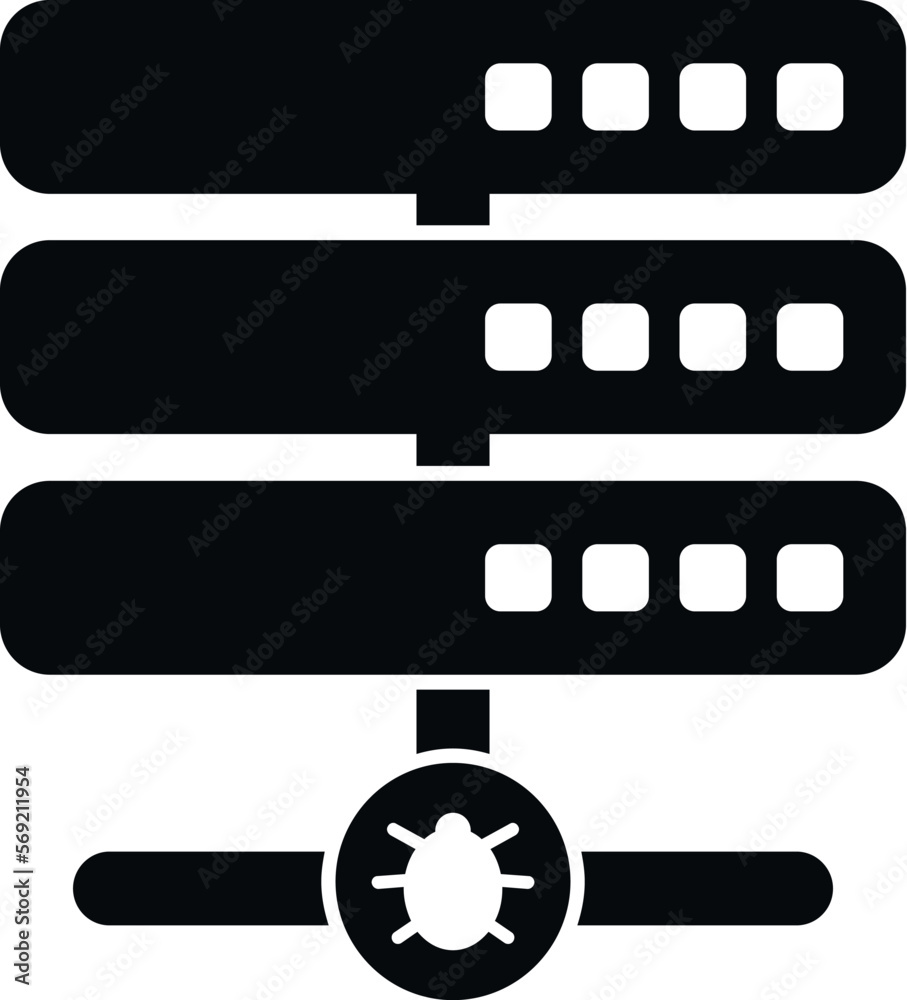 Poster server malware icon simple vector. internet report. threat data