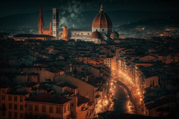 Fototapeta na wymiar Florence night cityscape