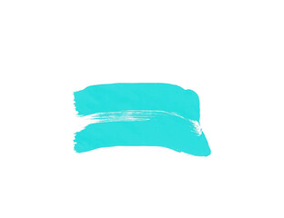 Turquoise paint brush isolated on white backdrop