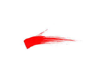 Beautiful red paint brush isolated on white backdrop. Brushes for art draw