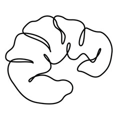 Single continuous line drawing of stylized sweet fresh bake bakery pastry in minimal continuous one line