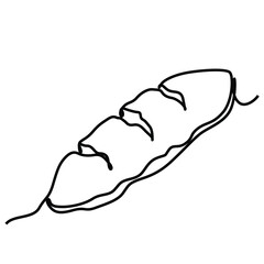 Single continuous line drawing of stylized sweet fresh bake bakery pastry in minimal continuous one line