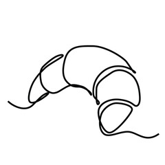 Single continuous line drawing of stylized sweet fresh bake bakery pastry in minimal continuous one line