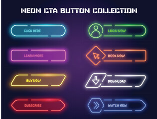Neon cta button collection