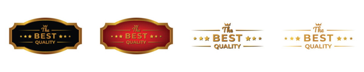 Best Quality gold badge illustration, label, icon isolated