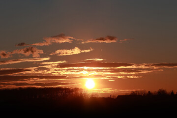 Beautiful clouds in the sky at sunset.