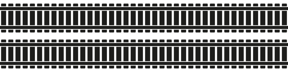 Railway profile simple vector icon. Set of steel rail for train industry.