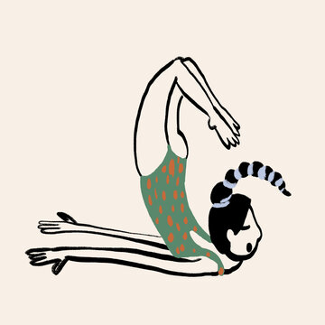 Vector illustration of female flexible gymnast