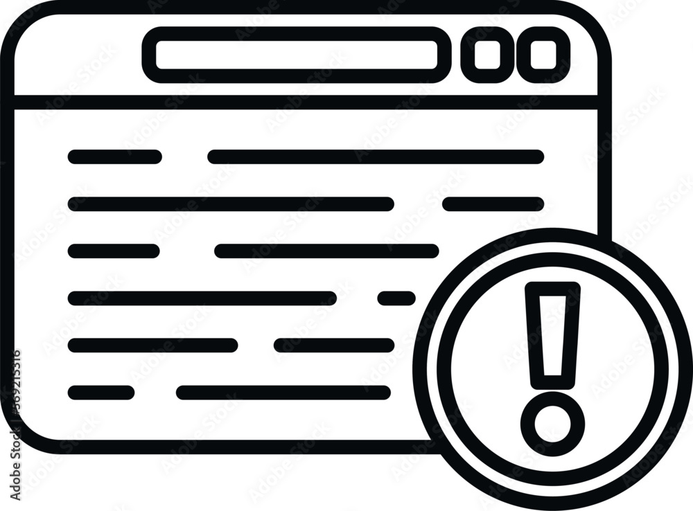Poster online fraud icon outline vector. hacker error. file data