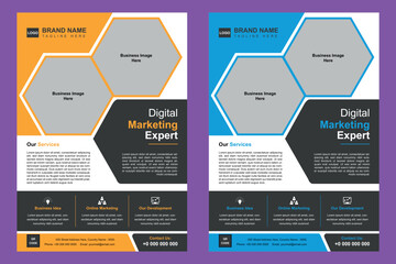 Digital Marketing Flyer Design Template for Business. It is Modern, Stylish and Vector.