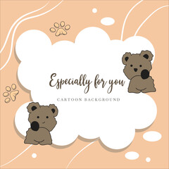 vector cute bear frame background for invitations or cards