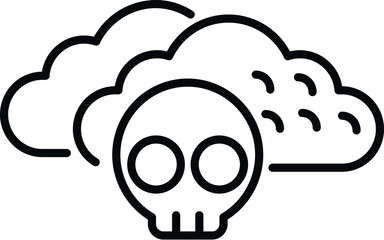 Malware cloud data icon outline vector. Virus error. Threat report