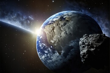 The Great Impact: An Asteroid Set to Strike Earth ai generative  Generative AI