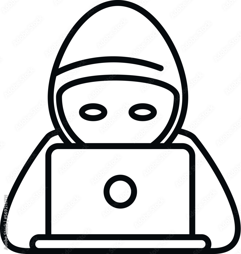 Poster hacker report icon outline vector. virus error. security alert