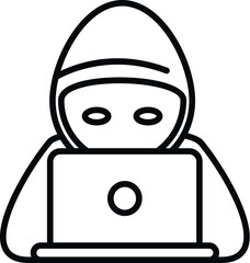 Hacker report icon outline vector. Virus error. Security alert