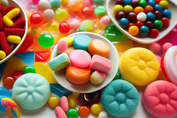 Fototapeta na wymiar Colorful selection of candies