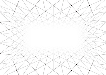 ホワイトバックにネットワークイメージ　三角形にカラフルドット