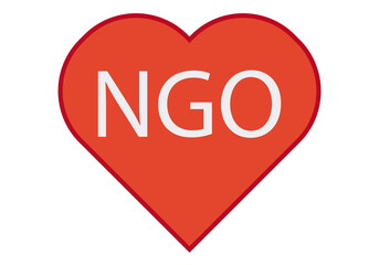 Icono de corazón de una ong o ngo.