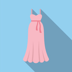 Glamour wedding dress icon flat vector. Bridal accessories. Woman elegant