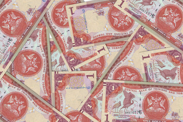 The Trinidad and Tobago currency - the Trinidad and Tobago dollar. Macro view of Trinidad and Tobago paper money. Close-up money