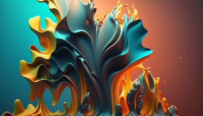 Colorful wallpaper with an organic backdrop. Colorful different shapes background. Generative Ai.