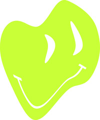Deformed trippy psychedelic smile element. Acid rave shape for posters